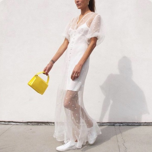 Olivia Von Halle Delphine Sheer Dress - Picture 2 of 15